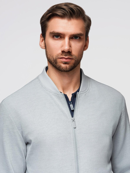 Ombre Clothing Jachetă bomber pentru bărbați cu mâneci raglан - gri deschis V4 OM-JANP-0159 Ombre Clothing