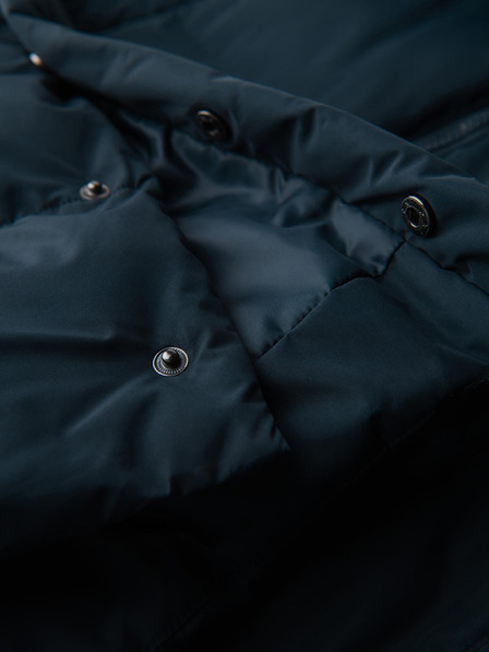 Ombre Clothing Jachetă lungă clasică pentru bărbați cu glugă - albastru închis V2 OM-JALJ-0269 Ombre Clothing