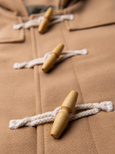 Ombre Clothing Palton din lână pentru bărbați cu glugă - maro deschis V1 OM-COWC-0131 Ombre Clothing