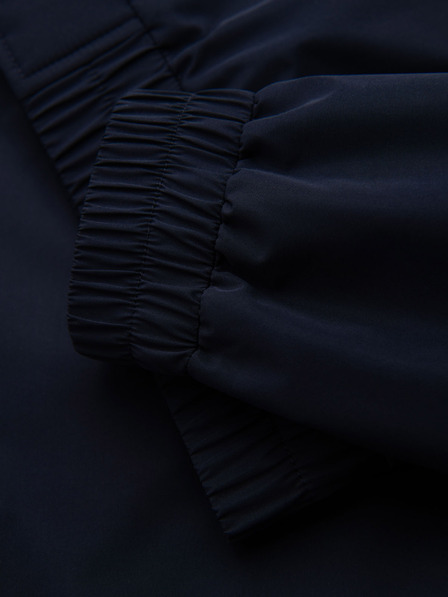 Ombre Clothing Jachetă pentru bărbați cu glugă și guler înalt - albastru închis V2 OM-JANP-0222 Ombre Clothing