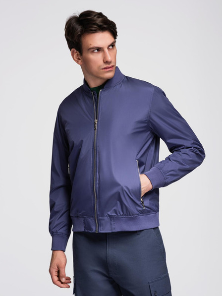 Ombre Clothing Bomber ușor cu nervuri pentru bărbați - albastru închis V4 C644 Ombre Clothing