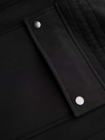 Ombre Clothing Palton parka pentru bărbați cu căptușeală din fleece și reglaj la talie - negru V2 OM-JAPJ-0314 Ombre Clothing