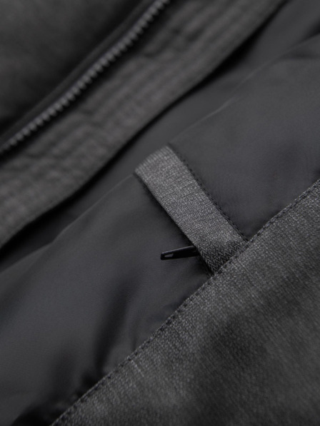 Ombre Clothing Jachetă matlasată lungă pentru bărbați cu glugă - gri V2 OM-JALJ-0264 Ombre Clothing