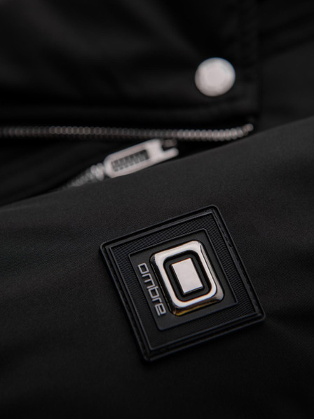 Ombre Clothing Jachetă matlasată pentru bărbați cu glugă - neagră V1 OM-JAHP-0252 Ombre Clothing
