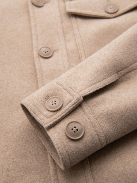 Ombre Clothing Jachetă tip cămașă pentru bărbați - bej V1 OM-JANP-0291 Ombre Clothing