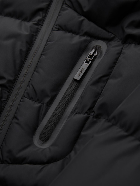 Ombre Clothing Jachetă matlasată cu căptușeală termică pentru bărbați cu mâneci raglan - neagră V4 OM-JAHP-0302 Ombre Clothing