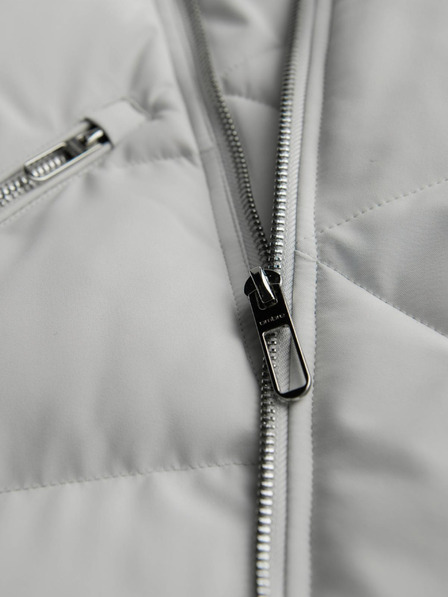 Ombre Clothing Jachetă matlasată pentru bărbați cu glugă - gri deschis V4 OM-JAHP-0252 Ombre Clothing