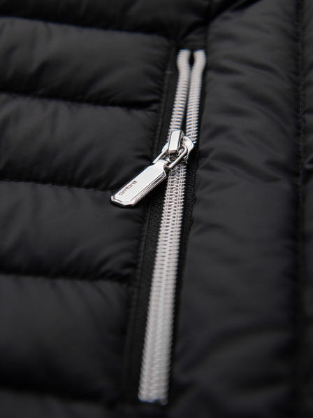 Ombre Clothing Jachetă ultraușoară pentru bărbați din puf natural cu buzunar - negru V1 OM-JALP-0211 Ombre Clothing