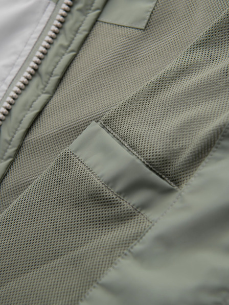 Ombre Clothing Jachetă vânt cu contrast pentru bărbați cu glugă - gri maslin V3 OM-JANP-0228 Ombre Clothing