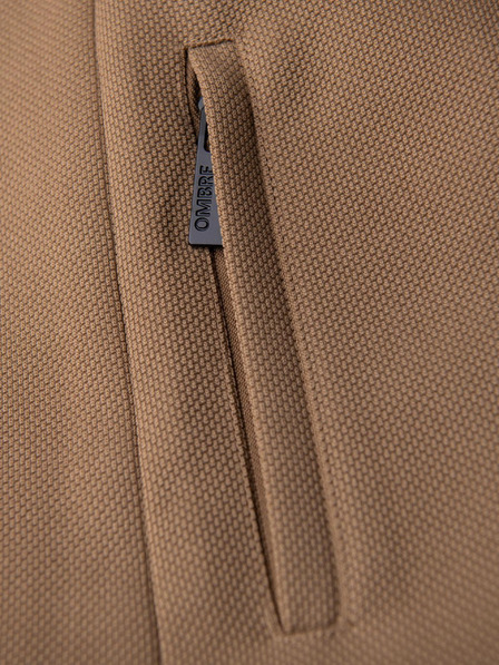 Ombre Clothing Palton structurat pentru bărbați cu guler înalt - bej deschis V4 OM-COWC-0136 Ombre Clothing