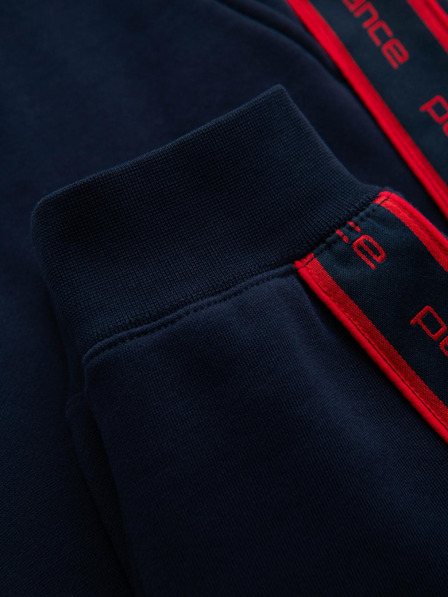 Ombre Clothing Pantaloni sport pentru bărbați cu bordură - albastru închis V3 OM-PASK-0284 Ombre Clothing