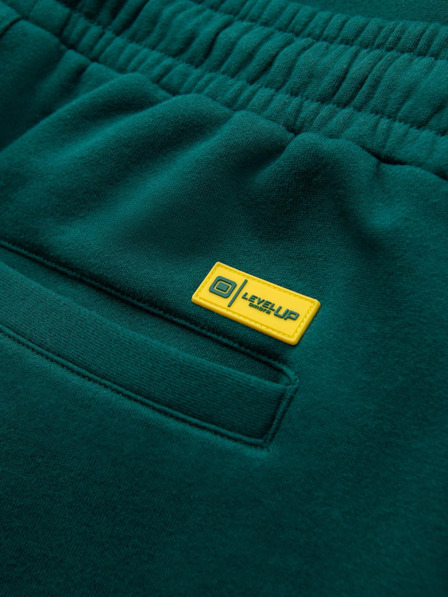 Ombre Clothing Pantaloni de trening clasici unisex cu manșete nervurate - verde închis V17 OU-PSBC-0100 Ombre Clothing