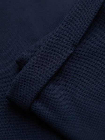 Ombre Clothing Pantaloni din tricot piquet pentru bărbați cu talie reglabilă - albastru închis V1 OM-PACP-0283 Ombre Clothing