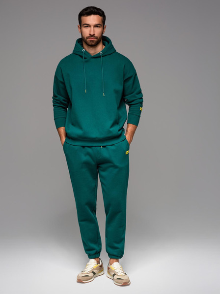 Ombre Clothing Compleu de trening UNISEX bluză + pantaloni cu șireturi în stil athleisure - verde închis V17 Z111 Ombre Clothing