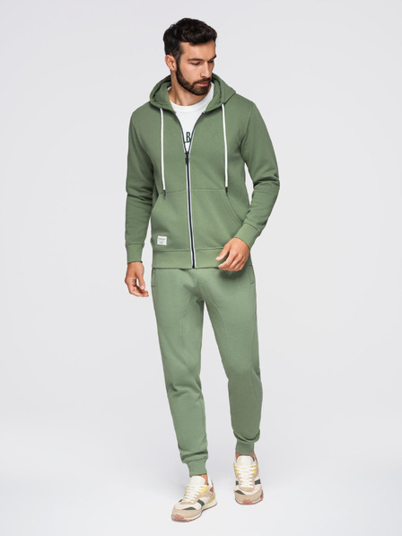 Ombre Clothing Compleu de trening pentru bărbați bluză cu glugă + pantaloni jogger - verde deschis V3 Z119 Ombre Clothing