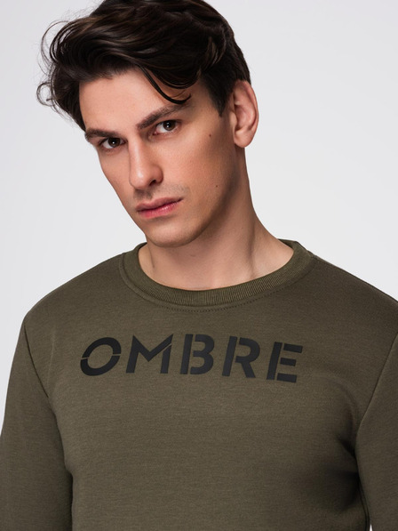 Ombre Clothing Bluză clasică pentru bărbați cu inscripții - gri închis V2 B1711 Ombre Clothing