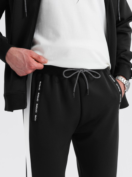 Ombre Clothing Compleu de trening oldschool pentru bărbați bluză cu glugă + pantaloni jogger - neagră V1 Z118 Ombre Clothing