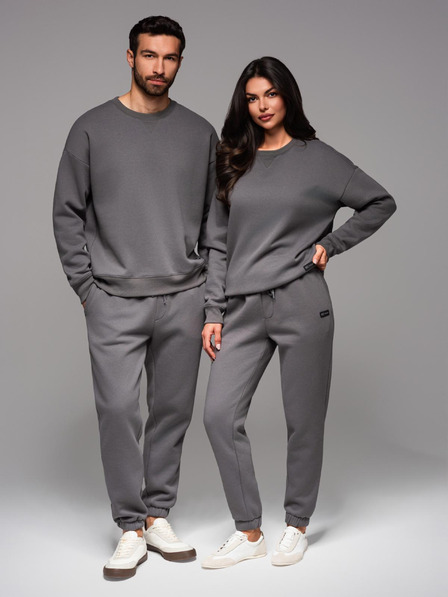 Ombre Clothing Compleu de trening UNISEX în stil sportiv cu pantaloni și bluză - gri V18 Z109 Ombre Clothing