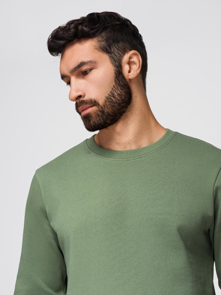 Ombre Clothing Compleu de trening pentru bărbați bluză cu gât rotund + pantaloni regular fit - verde deschis V3 Z122 Ombre Clothing