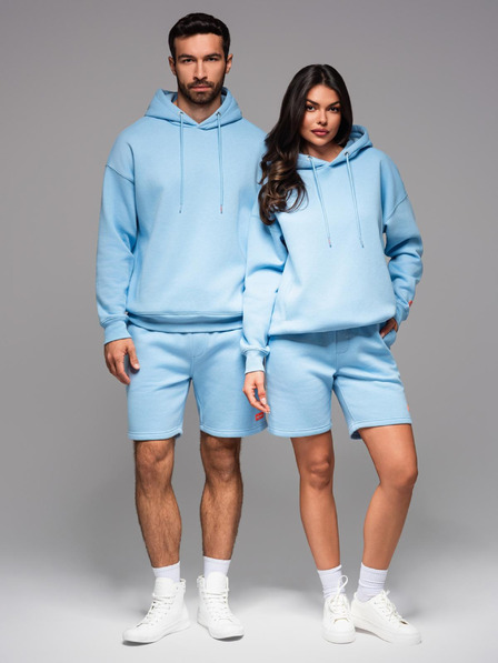 Ombre Clothing Compleu de trening UNISEX bluză + șort - albastru V8 Z110 Ombre Clothing