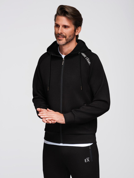 Ombre Clothing Compleu de trening pentru bărbați bluză cu glugă + pantaloni jogger - negru V1 Z115 Ombre Clothing