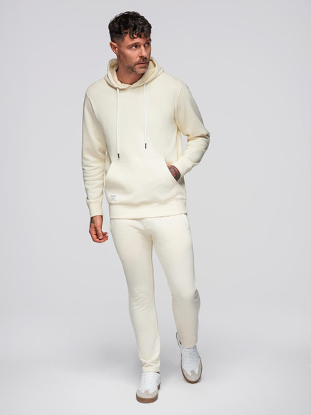 Ombre Clothing Compleu de trening pentru bărbați bluză + pantaloni regular fit - crem V11 Z120 Ombre Clothing