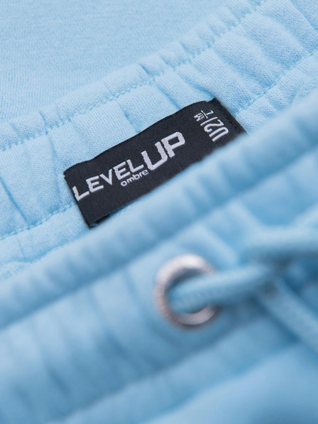 Ombre Clothing Pantaloni scurți de trening unisex cu talie nervurată - albastru V8 OU-SRBC-0101 Ombre Clothing