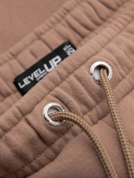 Ombre Clothing Pantaloni scurți de trening unisex cu talie nervurată - maro V16 OU-SRBC-0101 Ombre Clothing