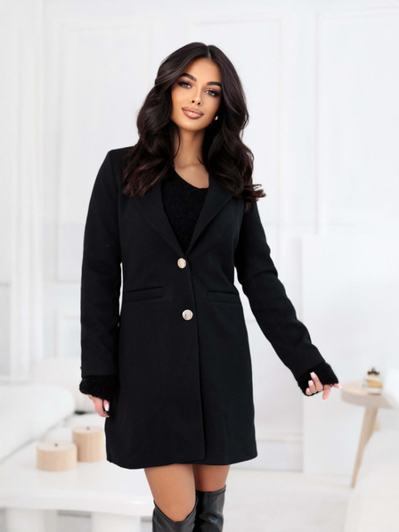 Edoti Palton modern pentru femei CLR042 - negru EDOTI