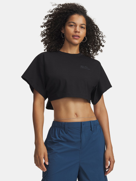 Under Armour Tricou pentru femei Under Armour Cropped Script SS Tee-BLK