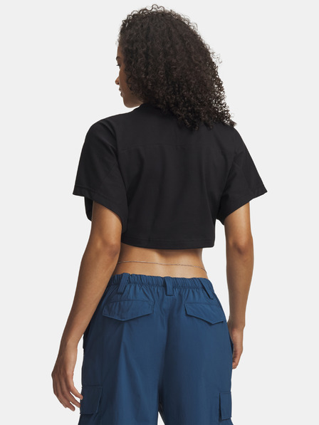 Under Armour Tricou pentru femei Under Armour Cropped Script SS Tee-BLK