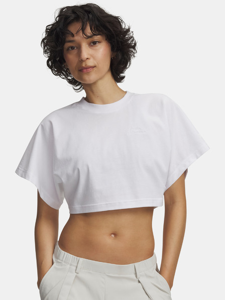 Under Armour Tricou pentru femei Under Armour Cropped Script SS Tee-WHT