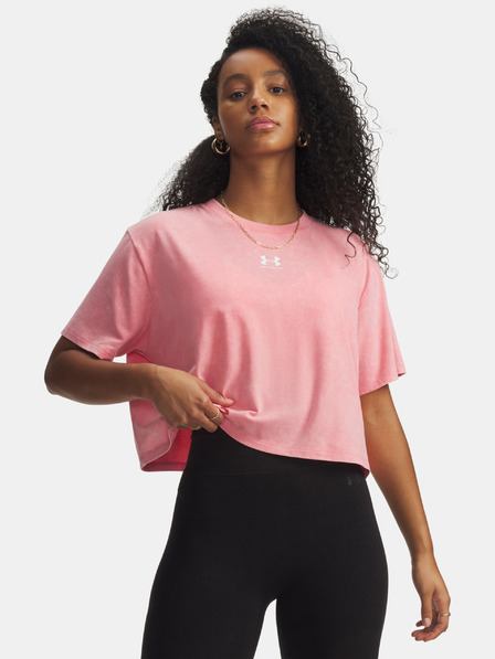 Under Armour Tricou pentru femei Under Armour UA Rival Boxy Tee Wash-PNK