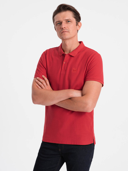 Ombre Clothing Tricou polo de bază roșu pentru bărbați Ombre Clothing