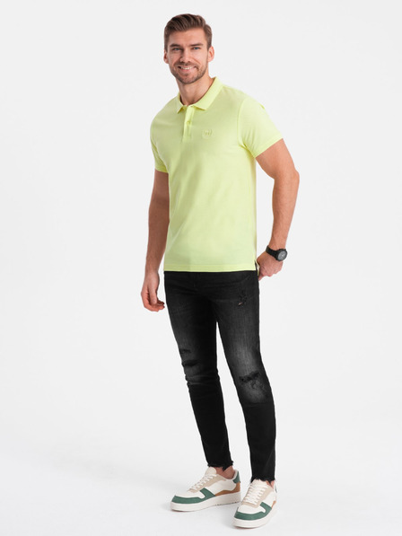 Ombre Clothing Tricou polo basic verde deschis pentru bărbați Îmbrăcăminte Ombre