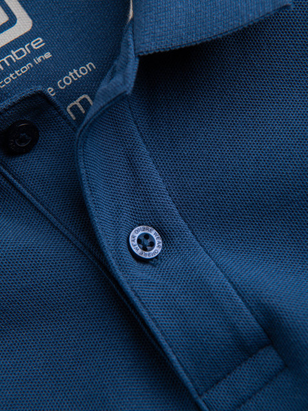 Ombre Clothing Tricou polo basic albastru închis pentru bărbați Ombre Clothing