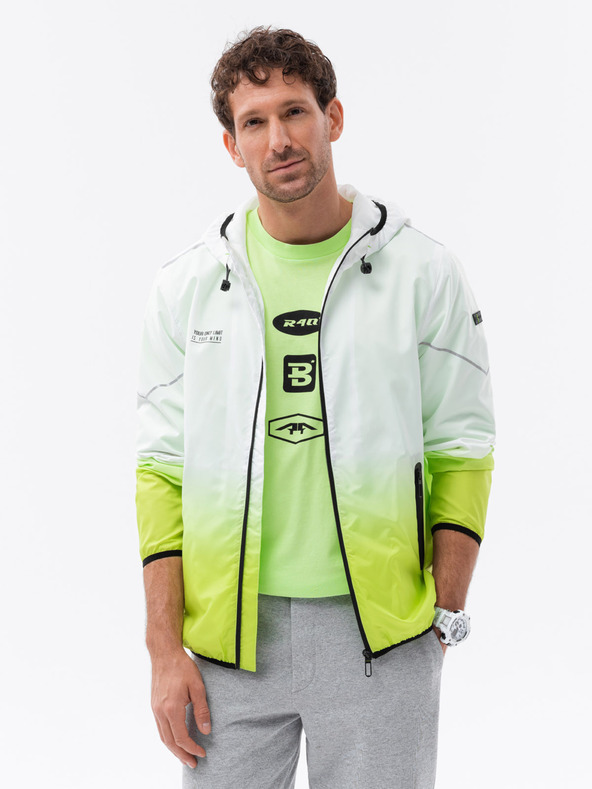 Ombre Clothing Jachetă bărbătească verde și albă Ombre Clothing