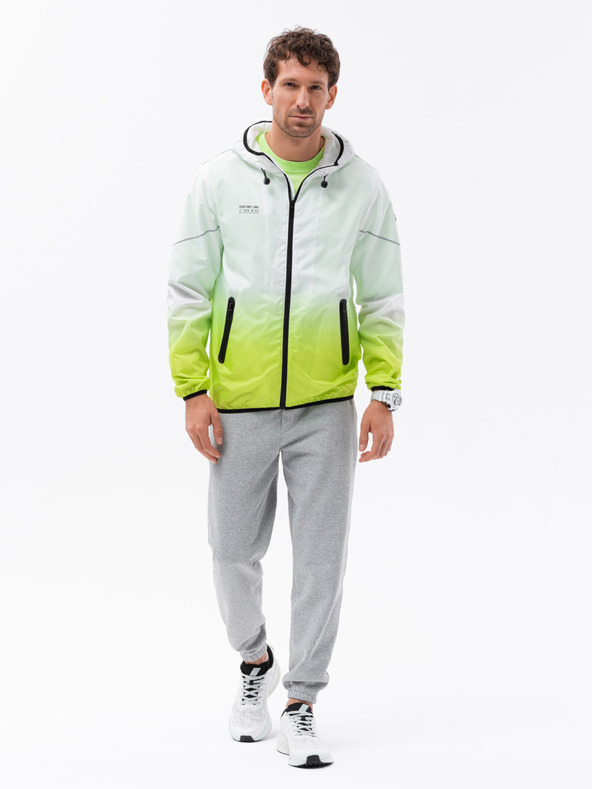 Ombre Clothing Jachetă bărbătească verde și albă Ombre Clothing