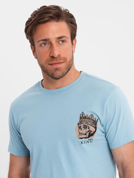 Ombre Clothing Tricou albastru deschis pentru bărbați Ombre Clothing