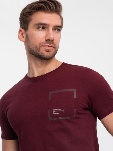 Ombre Clothing Cămașă burgundy pentru bărbați Ombre Clothing