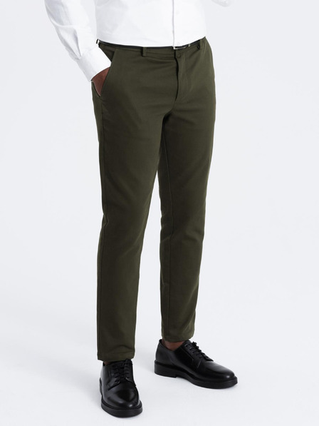 Ombre Clothing Pantaloni chino pentru bărbați verde închis Îmbrăcăminte Ombre