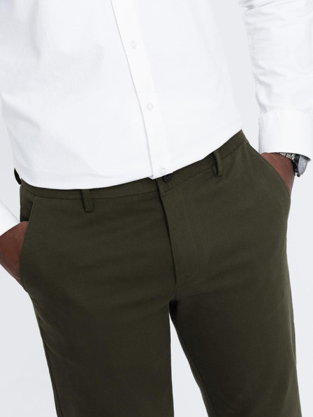 Ombre Clothing Pantaloni chino pentru bărbați verde închis Îmbrăcăminte Ombre