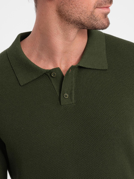 Ombre Clothing Tricou polo verde pentru bărbați Ombre Clothing