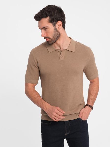 Ombre Clothing Tricou polo pentru bărbați, maro deschis, îmbrăcăminte Ombre