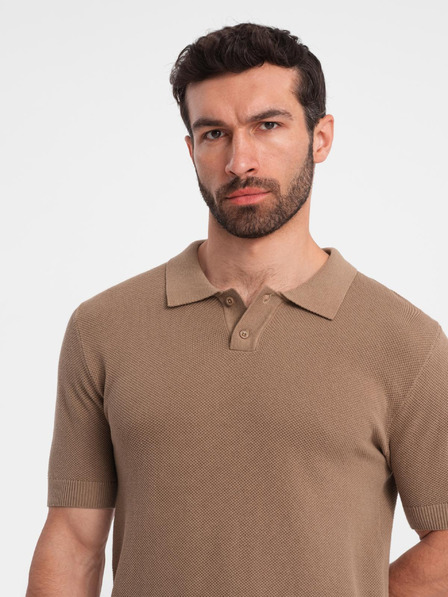 Ombre Clothing Tricou polo pentru bărbați, maro deschis, îmbrăcăminte Ombre