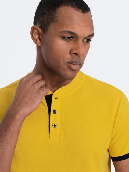 Ombre Clothing Tricou polo galben pentru bărbați Ombre Clothing