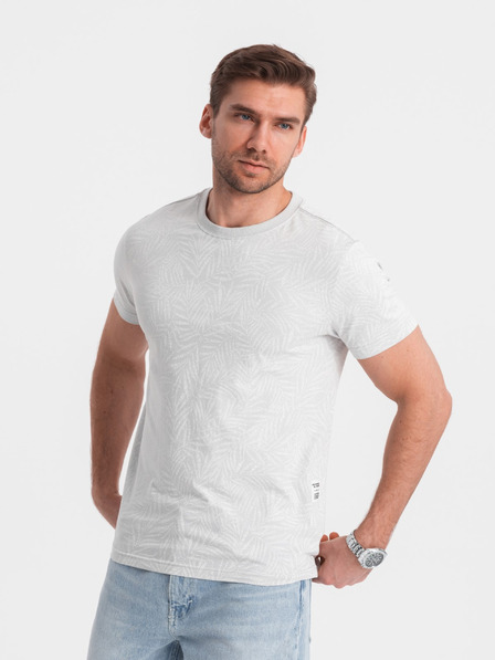 Ombre Clothing Gri deschis bărbați modelat T-shirt Ombre Clothing