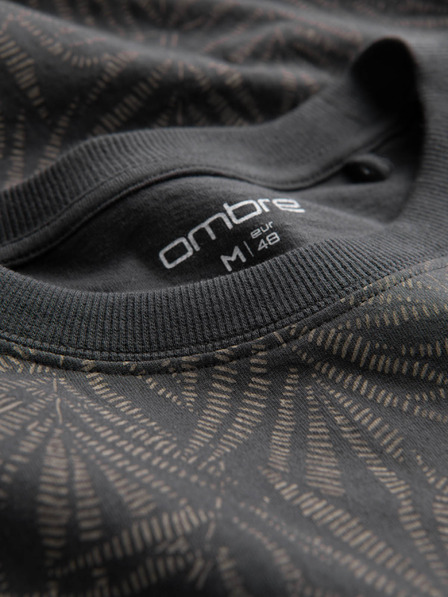 Ombre Clothing Tricou cu model pentru bărbați gri închis Îmbrăcăminte Ombre