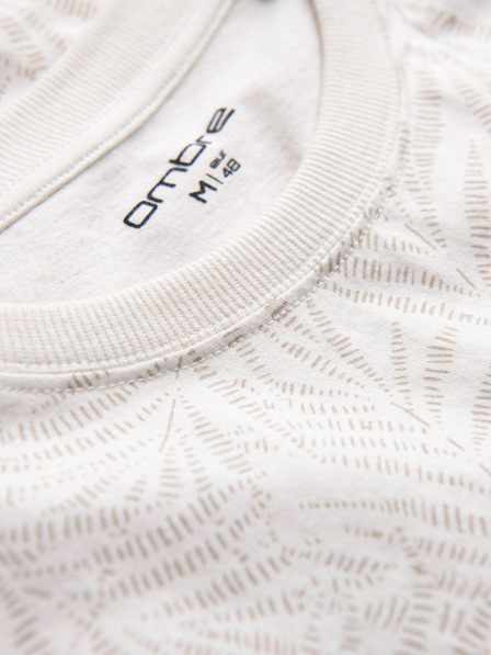 Ombre Clothing Tricou cremă cu model pentru bărbați Ombre Clothing