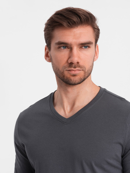 Ombre Clothing Tricou de bază pentru bărbați gri închis Ombre Clothing